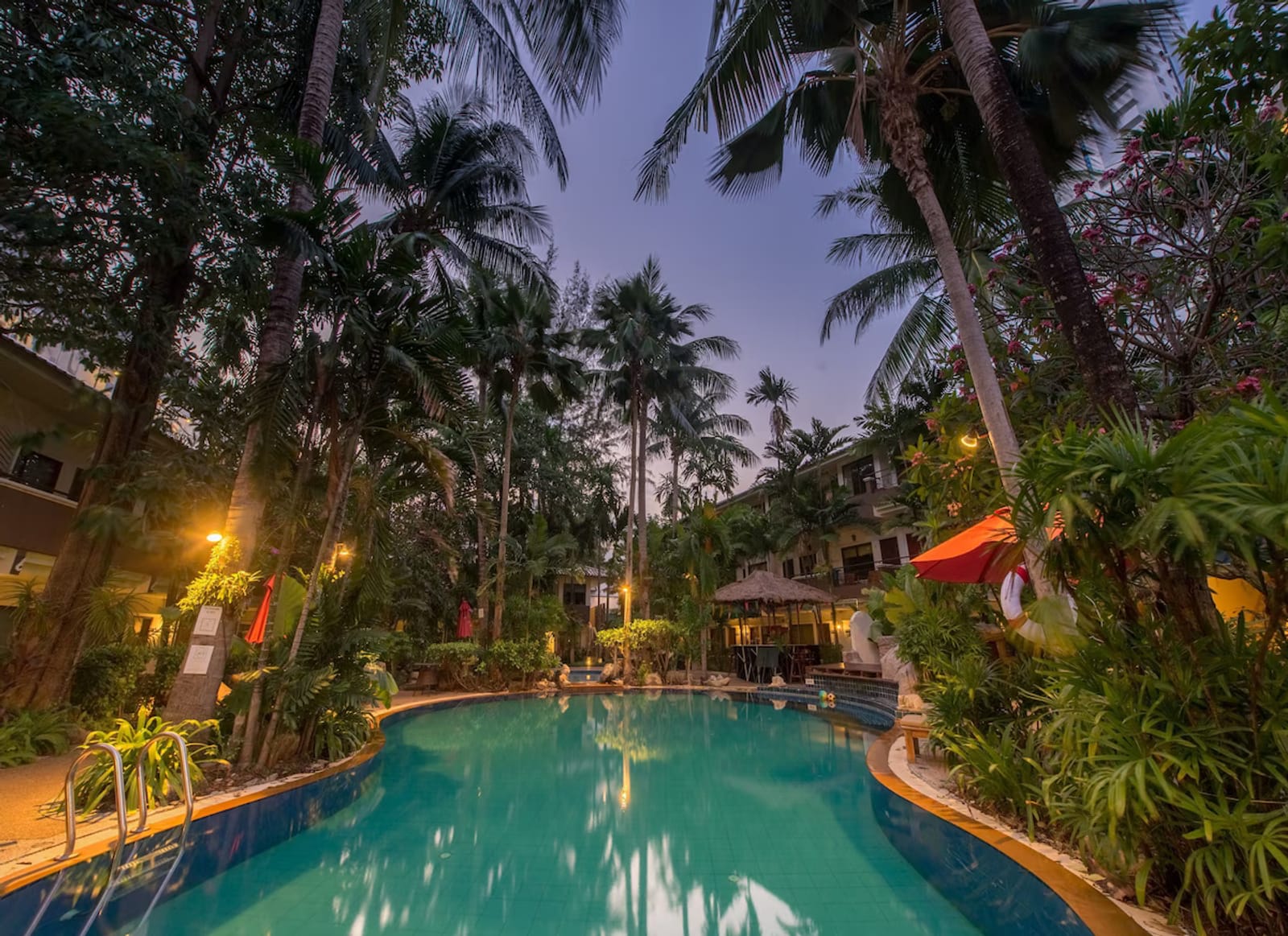 The Viridian Resort pool at night in Patong